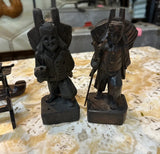 Vintage Instant Collection of Wooden Asian Figures and Ship on Stand- Set of 6