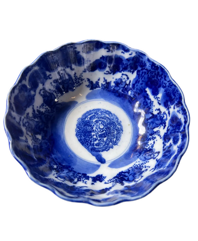 Antique Japanese Meiji Period Blue Bowl