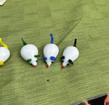 Collection of Rainbow Glass Blown Mice Figurines- Set of 6