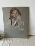 Large Color Pencil Portrait Drawing of a Girl