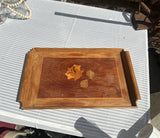 Lightweight Wooden Tray With Floral Accents