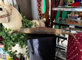 Vintage Horns and Leather Wall Hanging With Studded Details