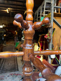1970s Tall Vintage Hand Carved Wooden Coat Rack