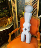 Vintage Light Blue Wooden Mexican Sculpture