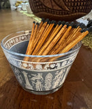 50 Matchsticks and Glass Bowl