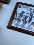 Pair of Black and White African Drawings, Framed