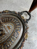 Egyptian Petite Silver Serving Dish With Handles
