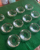 Set of 12 Swedish Glass Silver Rimmed Candle Holders