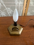 Small Vintage Brass Desk Light with Business Card Holder