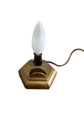 Small Vintage Brass Desk Light with Business Card Holder