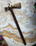 Brass Mid Century Axe With Wooden Handle
