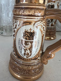 Antique Silver and Brass Coffee Stein Set