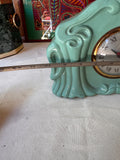 Art Deco Teal Ceramic Detailed Table Clock
