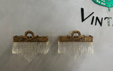 Pair of Gold and Crystal Vintage Wall Sconces