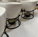 Large Collection of White Ceramic Bowls With Candle Warmers- Set of 30
