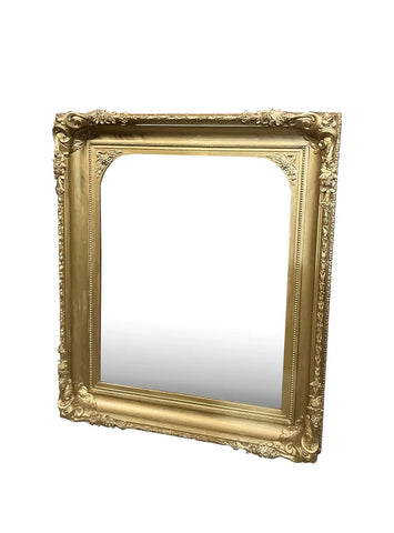 1970s Gold Oversized Ornate French Beveled Mirror