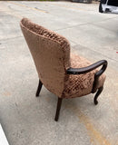 Vintage Leopard Print Cushioned Wooden Chair