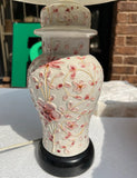 Small Ceramic Table Lamp With Floral Details