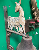 Vintage Iron Wall Hanging Dinner Bell With Deer Figures