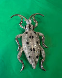 Large Vintage Silver Bug Brooch Pin