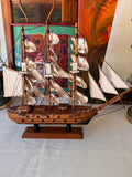 1970s Small Wooden Nautical Ship Sculpture