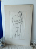 Emotional Nudist Drawing in Paper Display Frame