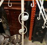 Tall Vintage White Metal Standing Candelabra