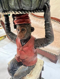 Red Jacket Whimsical Monkey Resin Candleholder