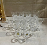 Large Collection of French Crystal Glasses- Set of 17