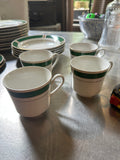 Ceramic Majesty Plate Set With Malachite and Gold Designs- Set of 30