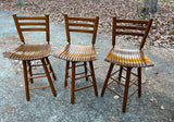 1970s Collection of Vintage Swivel Barstools-Set of 3