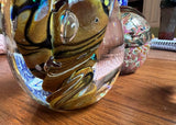 Collection of Vintage Abstract Glass Paperweights- Set of 3