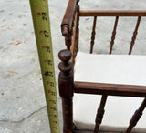 Vintage Wooden Hand Carved Baby Crib