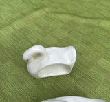 Pair of White Ceramic Swan Napkin Rings