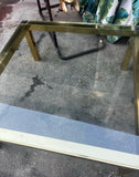 1970s Gold Square Coffee Table With Glass Top