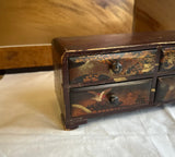 Vintage Wooden Miniature Asian Style Jewelry Box