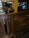 Double Twin Wooden Headboard With Brass Accents