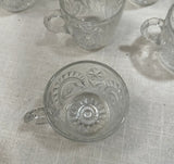 1970s Collection of Small Glass Cups With Sun Designs- Set of 10
