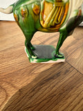 Small Green Ceramic Horse Figurine