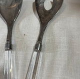 Pair of Lucite and Silver Serving Utensils