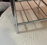 Small Vintage Striped Silver Footstool