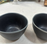 Pair of Small Handmade Black Pottery Bowls