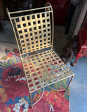 Gold Painted Checker Back Chair