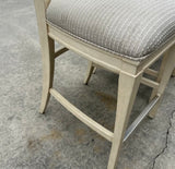 White Wooden Barstools Trio With Cushions- Needs Reupholstery