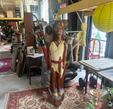 Large Wooden Hand Made Native American Life Size Sculpture