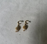 Pair of Vintage Gold Dangle Beaded and Pearl Earrings