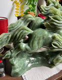 Monumental Running Horses Imperial Jade Sculpture 75 LBS