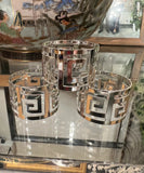 Collection of Silver Greek Key Napkin Rings- Set of 4