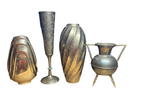 Instant Collection of Brass Decorative Urns and Vases- Set of 4