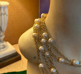 Faux Pearl and Multiple Chain Fun Necklace